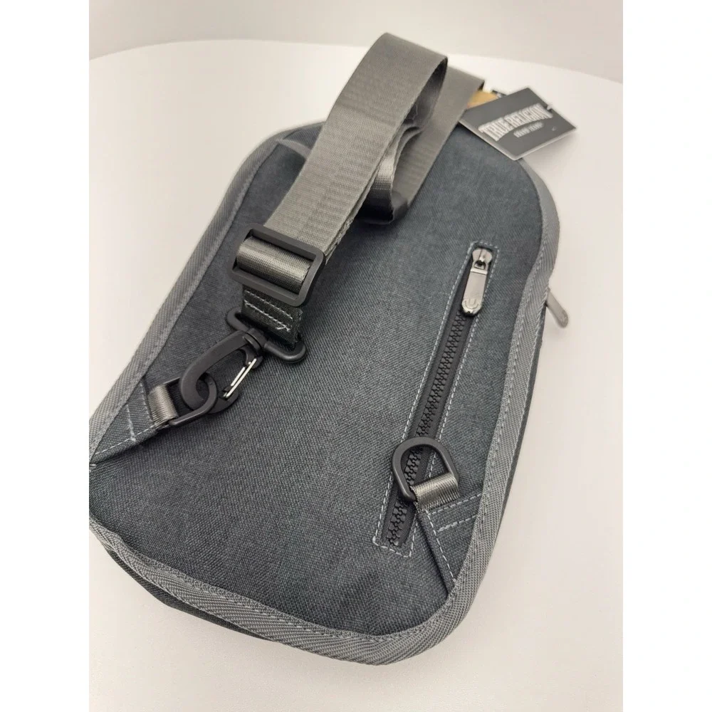 True Religion Grey Crossbody Sling Bag Chest Shoulder Pack Travel Casual YETA 2.